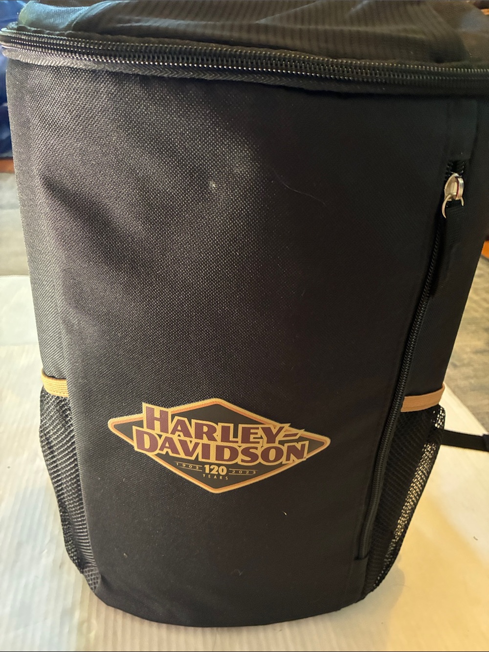 Harley-Davidson Black  Insulated  Backpack with Gold Logo with Anniversary Tag